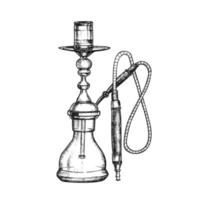 Hookah Lounge Cafe Equipment Hand Drawn Vector