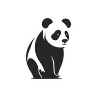 elegante diseño de logotipo vectorial de panda en blanco y negro. vector