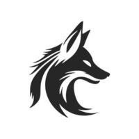 Monochrome vector logo with the image of a fox.