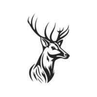 Clean and modern black and white vector logo featuring a deer with antlers.