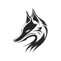 elegante logotipo vectorial en blanco y negro para una marca de lujo con un zorro. vector
