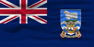 ondeando la bandera del país islas malvinas. ilustración vectorial