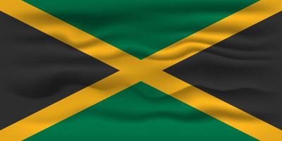 Waving flag of the country Jamaica. Vector illustration.