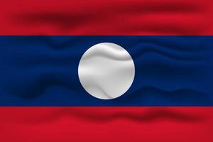 Waving flag of the country Laos. Vector illustration.