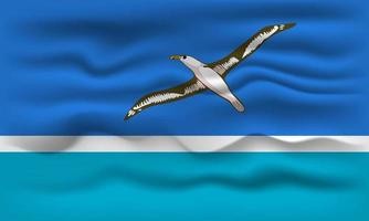 Waving flag of the country Midway Atoll. Vector illustration.