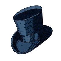 gentleman hat sketch hand drawn vector