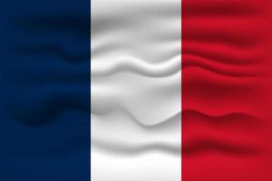 Waving flag of the country France. Vector illustration.