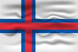 ondeando la bandera del país islas feroe. ilustración vectorial vector