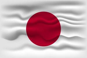 Waving flag of the country Japan. Vector illustration.