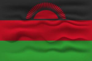 Waving flag of the country Malawi. Vector illustration.