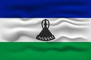 ondeando la bandera del país lesotho. ilustración vectorial vector