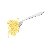 noodles fork cartoon vector illustration