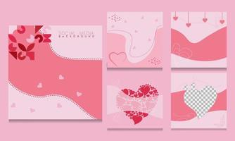 Valentine's Day holidays square templates.Social media post vector