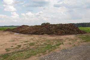 Manure heap in the countryside photo