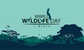 world wild life day festivities, animals, earth and forest. vector design suitable for banners, backgrounds.