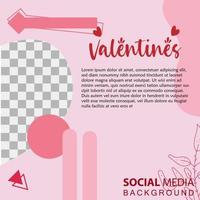 plantillas cuadradas de vacaciones del día de san valentín. ilustración de vector de publicación de redes sociales para tarjetas de felicitación, aplicaciones móviles, diseño de banner y anuncios web