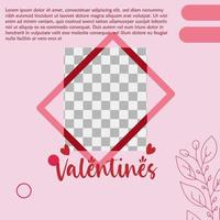Valentine's Day holidays square templates.Social media post Vector illustration for greeting card, mobile apps, banner design and web ads