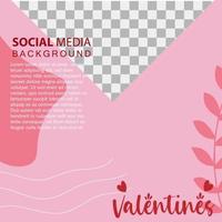 plantillas cuadradas de vacaciones del día de san valentín. ilustración de vector de publicación de redes sociales para tarjetas de felicitación, aplicaciones móviles, diseño de banner y anuncios web