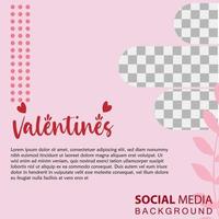 plantillas cuadradas de vacaciones del día de san valentín. ilustración de vector de publicación de redes sociales para tarjetas de felicitación, aplicaciones móviles, diseño de banner y anuncios web