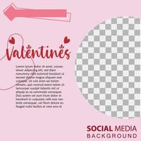 plantillas cuadradas de vacaciones del día de san valentín. ilustración de vector de publicación de redes sociales para tarjetas de felicitación, aplicaciones móviles, diseño de banner y anuncios web