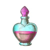 Potion Bottle In Heart Shape Color Vector