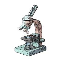 microscope lab sketch hand drawn vector