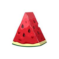 watermelon slice cartoon vector illustration