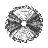 vector de hoja de sierra circular de detalle de herramienta de carpintería