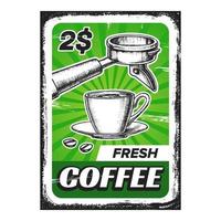 vector de cartel de publicidad creativa de café fresco