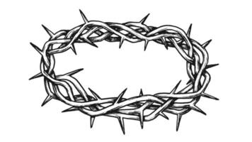 Crown Of Thorns Antique Tool For Pain Ink Vector