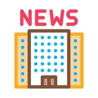 News Building Icon Vector Outline Illustration