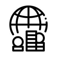 Worldwide Money Icon Vector Outline Illustration