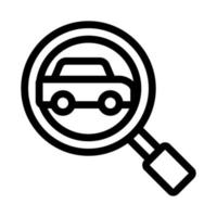 ilustración de contorno de vector de icono de búsqueda de coche