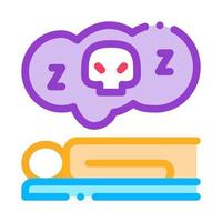 Dead Sleep Man Icon Vector Outline Illustration
