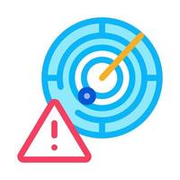 Caution Radar Icon Vector Outline Illustration