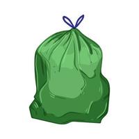 Ilustración de vector de dibujos animados de bolsa de basura bin