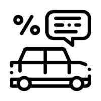 Car Percent Quote Icon Vector Outline Illustration