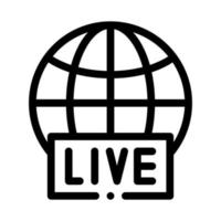 Globe Live News Icon Vector Outline Illustration