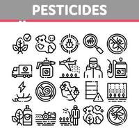 pesticidas, colección química, iconos, conjunto, vector