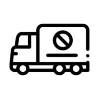 ilustración de contorno de vector de icono de marca de cruz de camión