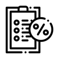 Checklist Percent Icon Vector Outline Illustration