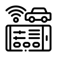 máquinas de geolocalización a través de la ilustración del contorno del vector del icono de wi-fi