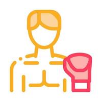 Boxer Man Icon Vector Outline Illustration