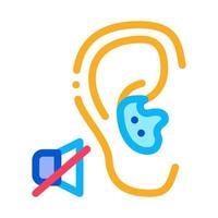 ilustración de contorno de vector de icono de sordera de falta de audición