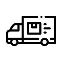 Courier Truck Icon Vector Outline Illustration