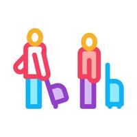 Passengers With Baggage Icon Thin Line Vector