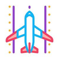 Airplane On Runway Airport Icon Thin Line Vector