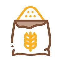 Bag Of Natural Wheat Flour Icon Thin Line Vector