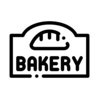 Bakery Bread Shop Nameplate Icon Thin Line Vector