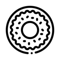 Donut Delicious Baked Snack Icon Thin Line Vector